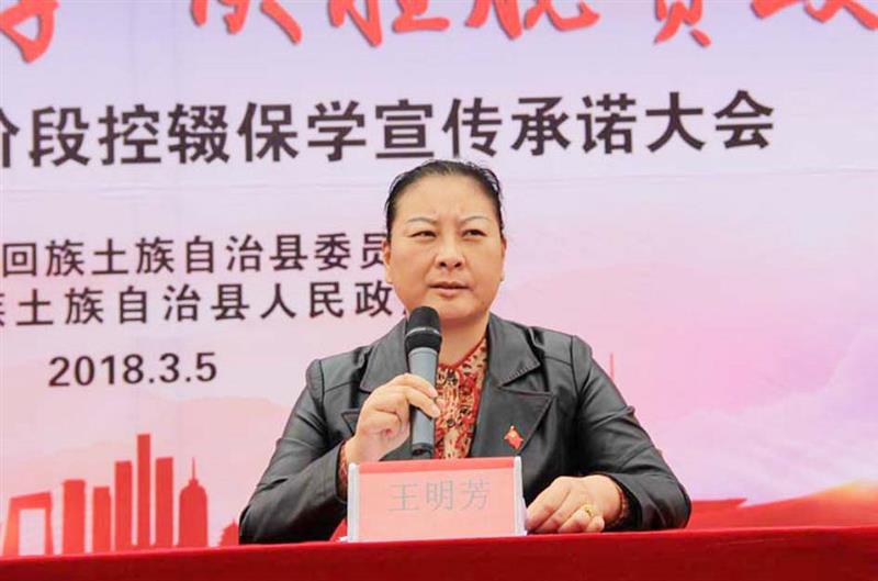 副县长王明芳作讲话